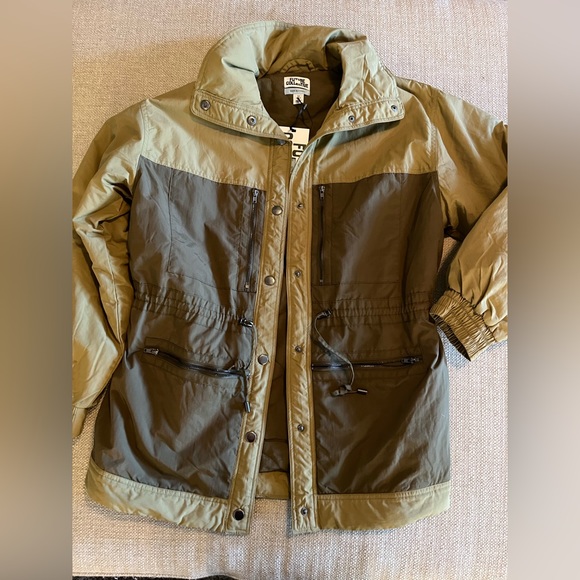 Oversized Future Collective Two-Tone Quilt Lined Utility Jacket Olive Green - Picture 2 of 10